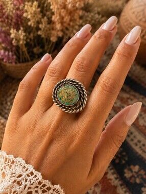 Vintage Silver and Turquoise Statement Ring